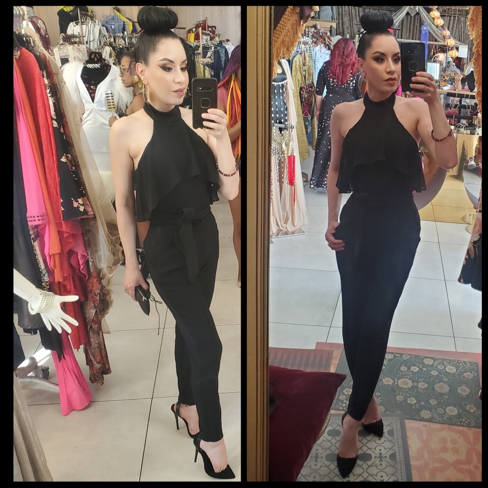 bebe Black High Waist Trousers